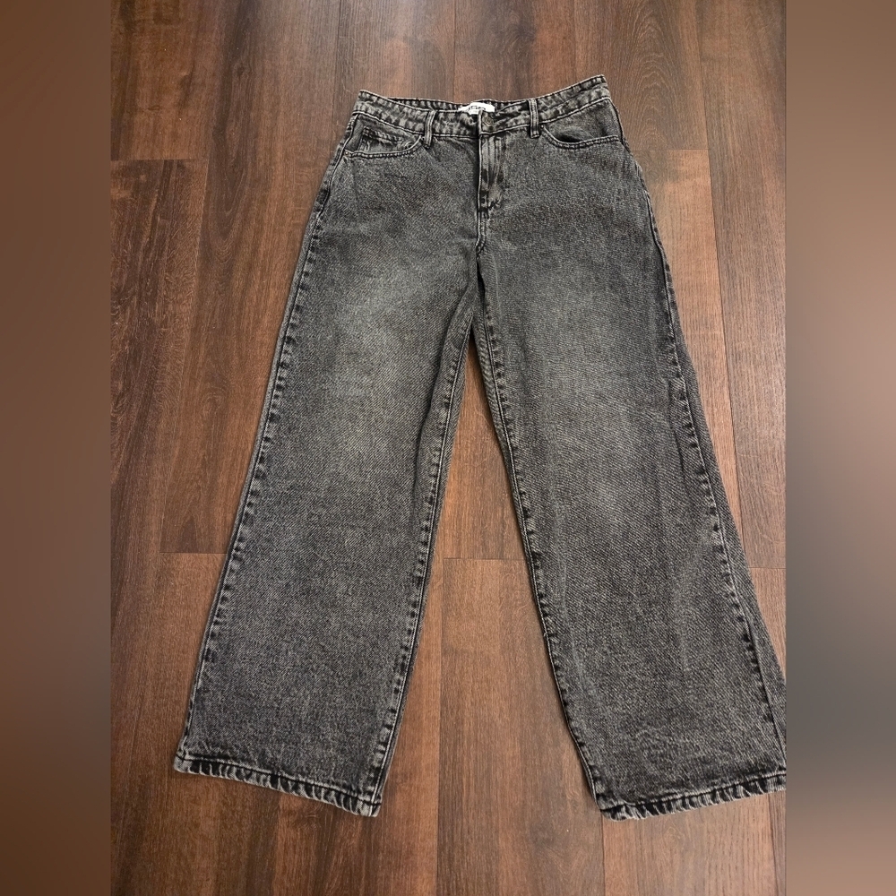 RSQ Charcoal Wide Leg Women's Jeans - Picture 4 of 7